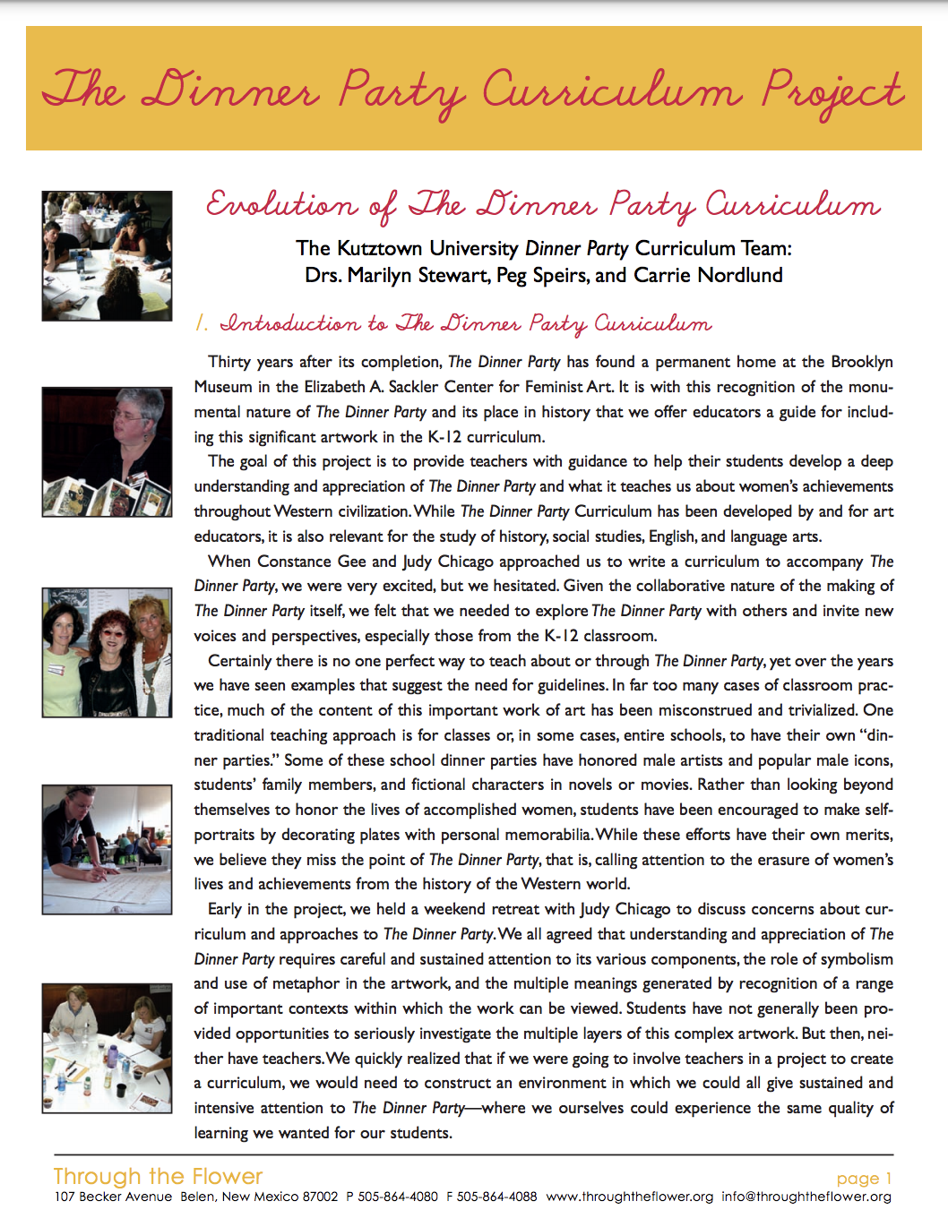 The Dinner Party Curriculum Project